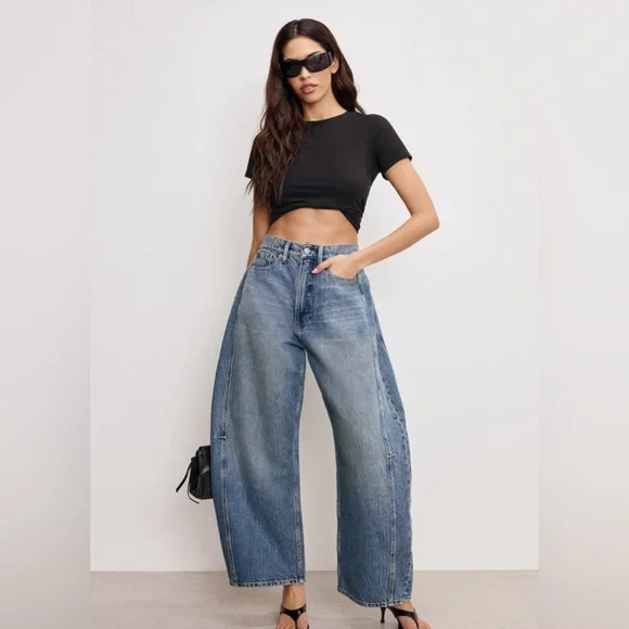 GOOD AMERICAN- GOOD EXTREME BARREL JEANS - Picture 3 of 7